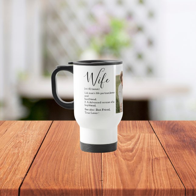 Collage Couple Photo & Lovely Romantic Wife Gift Travel Mug (Creator Uploaded)