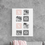 Collage Couple Photo & Pastel Pink & Grey XOXO Canvas Print<br><div class="desc">Collage Couple Photo & Pastel Pink & Grey XOXO</div>