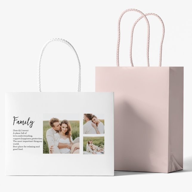 Collage Couple Photo & Romantic Family Gift Large Gift Bag (Creator Uploaded)