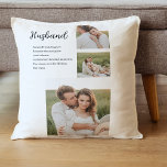 Collage Couple Photo & Romantic Husband Love Gift Cushion<br><div class="desc">Collage Couple Photo & Romantic Husband Love Gift</div>