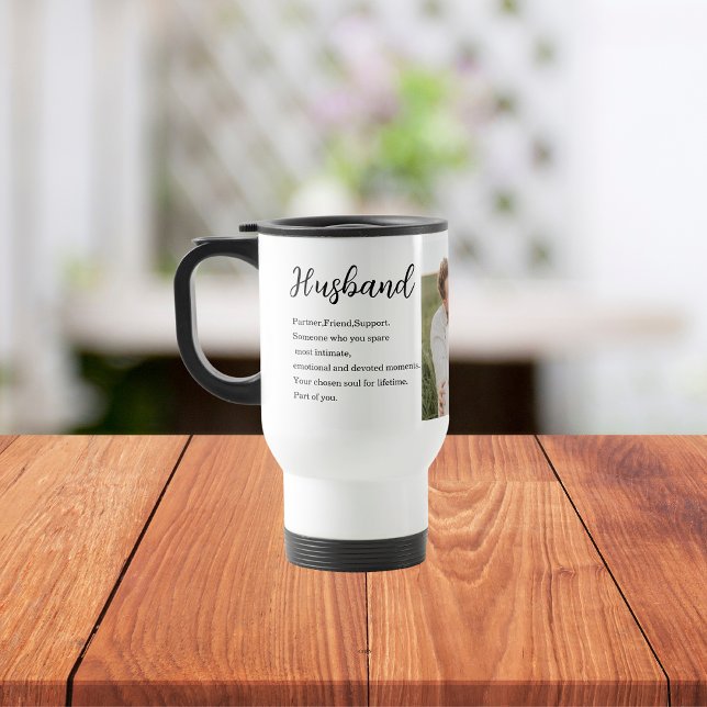 Collage Couple Photo & Romantic Husband Love Gift Travel Mug (Creator Uploaded)