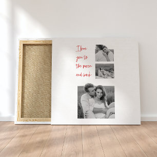 Collage Couple Photo & Romantic Quote Love You Can Canvas Print
