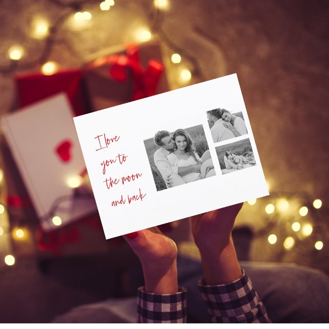 Collage Couple Photo & Romantic Quote Love You Hol Holiday Postcard (Creator Uploaded)