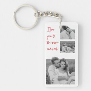 Collage Couple Photo & Romantic Quote Love You Key Ring