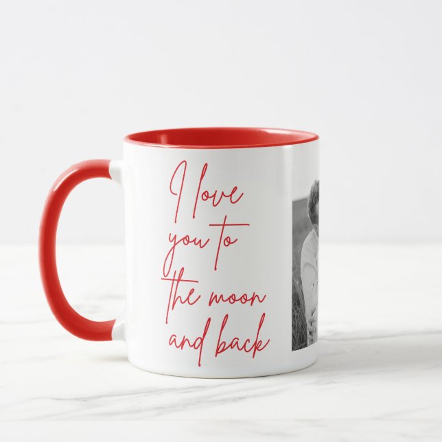 Collage Couple Photo & Romantic Quote Love You Mug (Left)