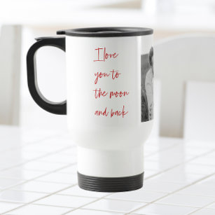 Collage Couple Photo & Romantic Quote Love You Tra Travel Mug