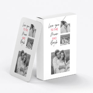 Collage Couple Photo & Romantic Quote To The Moon Playing Cards