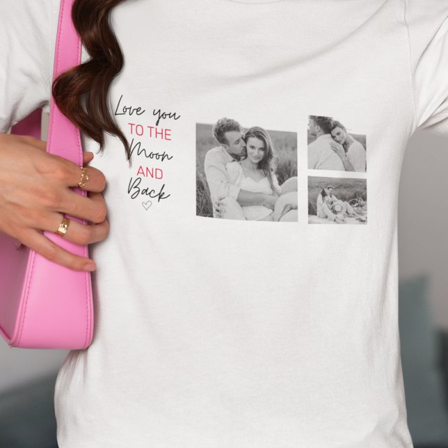Collage Couple Photo & Romantic Quote To The Moon T-Shirt (Creator Uploaded)