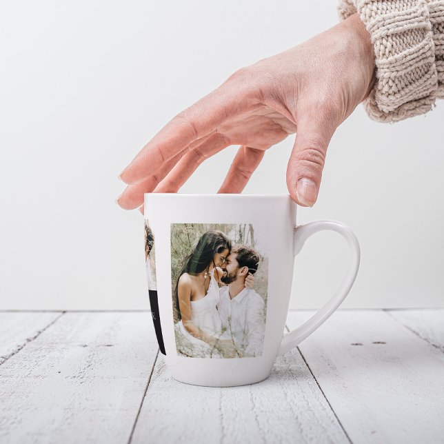 Collage  Couple Photo | Valentine Gift Latte Mug (Creator Uploaded)