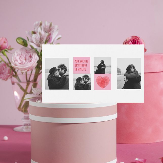 Collage Couple Photo | Valentines Pink & Red Heart (Creator Uploaded)