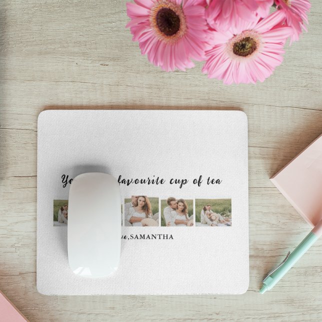 Collage Couple Photo & You Are My Cup Of Tea Quote Mouse Mat (Creator Uploaded)