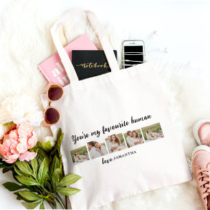 Collage Couple Photo & You Are My Favourite Human Tote Bag