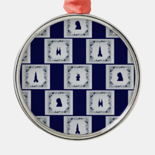 Collage Delft blue tiles Metal Tree Decoration