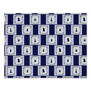 Collage Delft blue tiles Photo Print