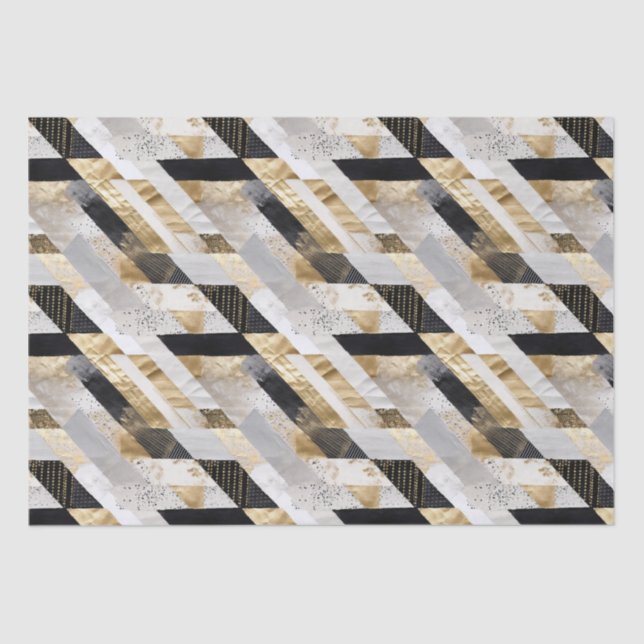 Collage Diagonal Abstract Geometric Pattern Tissue Paper (Front)