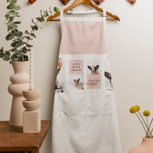 Collage Dog Photos   Dog Is My Valentines   Pink  Apron
