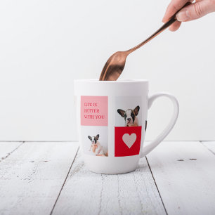 Collage Dog Photos My Dog Is My Valentine Latte Mug
