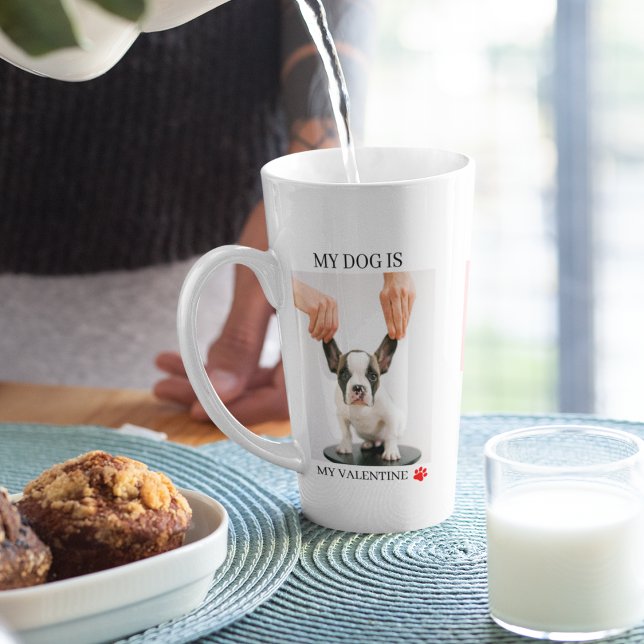 Collage Dog Photos | My Dog Is My Valentine Latte Mug (Creator Uploaded)