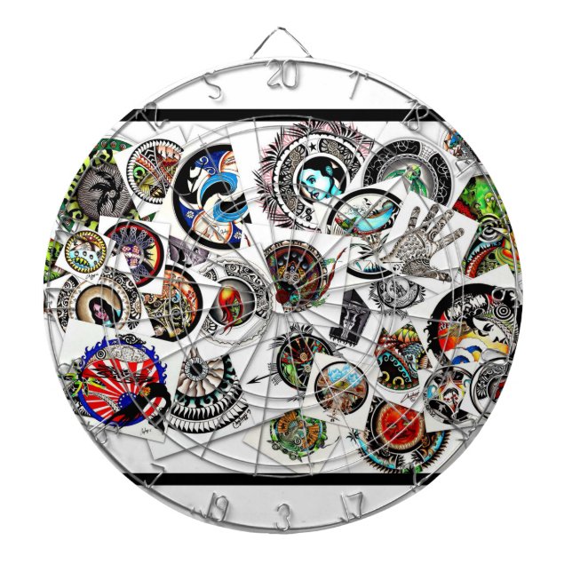 Collage Drawings Dartboard (Front)