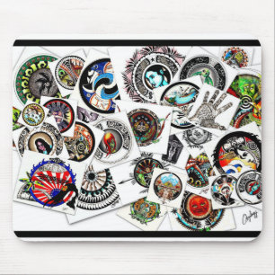 Collage Drawings Mouse Mat