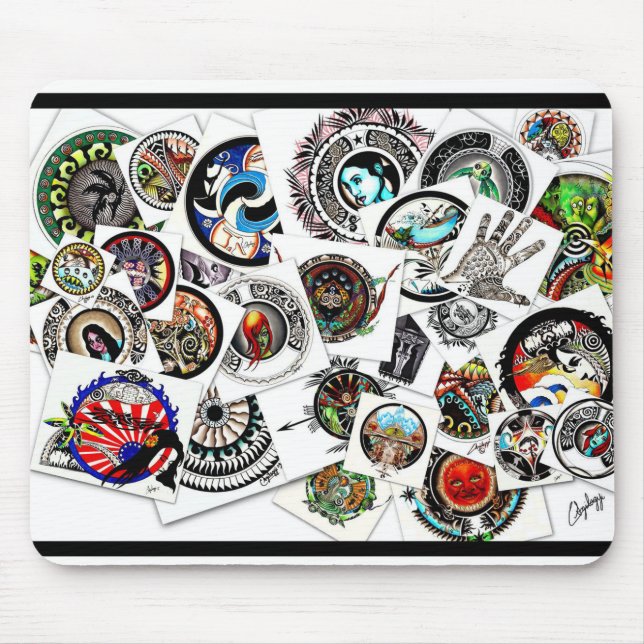 Collage Drawings Mouse Mat (Front)