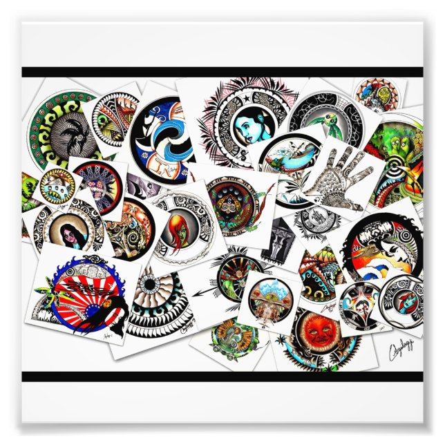 Collage Drawings Photo Print (Front)