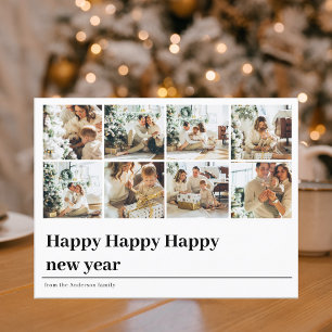 Collage Family Photo   Happy Happy New Year Postcard