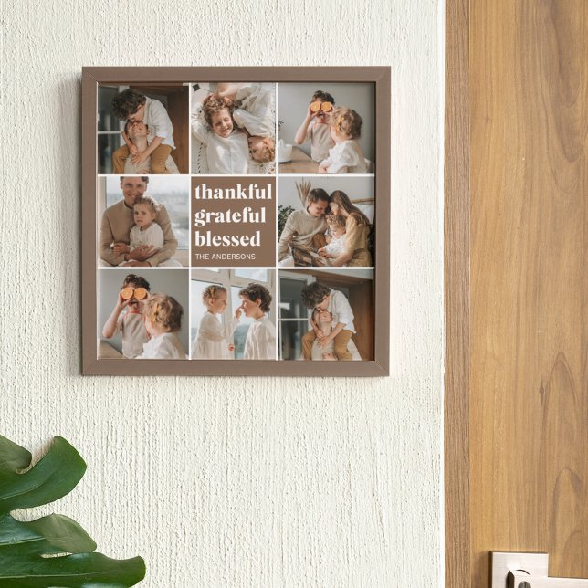 Collage Family Photo | Thankful Grateful Blessed Poster (Creator Uploaded)