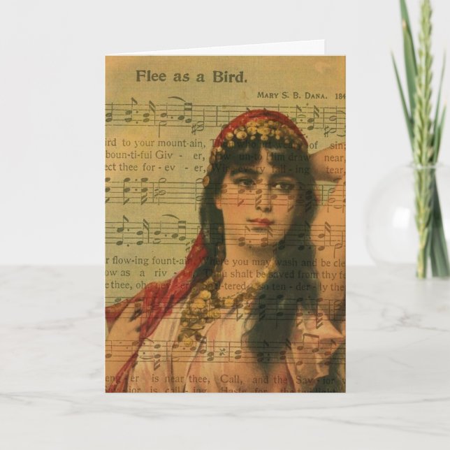 Collage Flee as a Bird Music Card (Front)