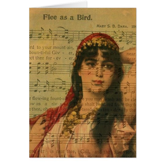 Collage Flee as a Bird Music Card