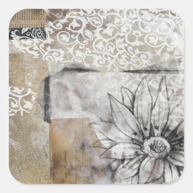 Collage Fleur II Square Sticker (Front)