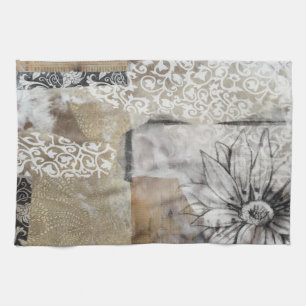 Collage Fleur II Tea Towel