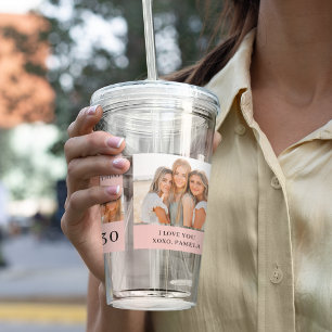 Collage Friend Photos   Happy Birthday Gift Acrylic Tumbler