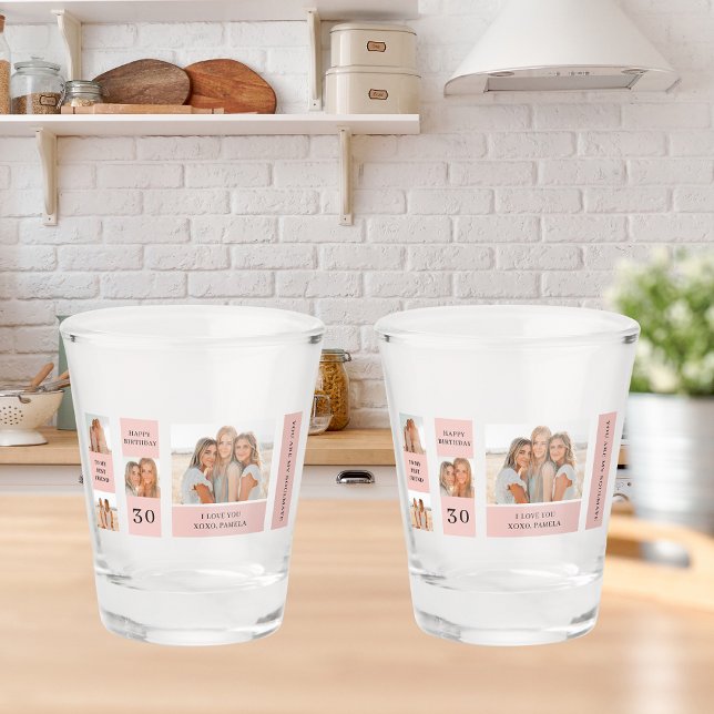 Collage Friend Photos | Happy Birthday Gift Shot Glass (Creator Uploaded)