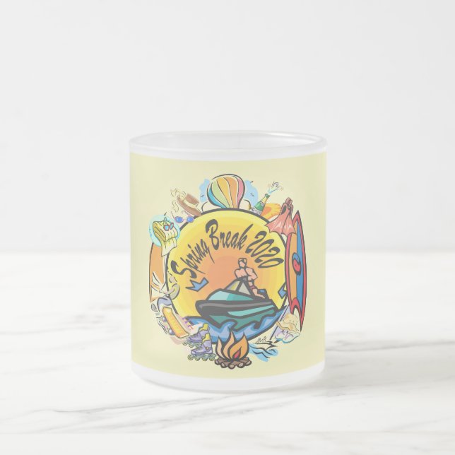 Collage- Frosted Glass Coffee Mug (Center)