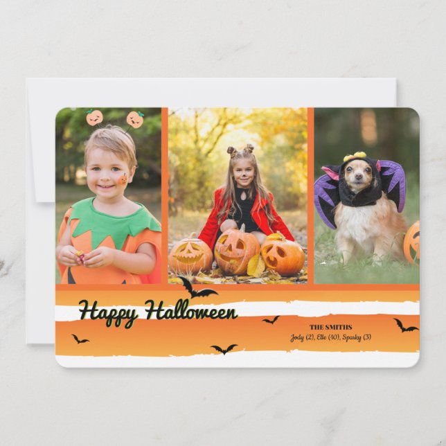 Collage Halloween Photo Card (Front)