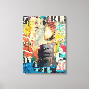 Collage Head Canvas Print