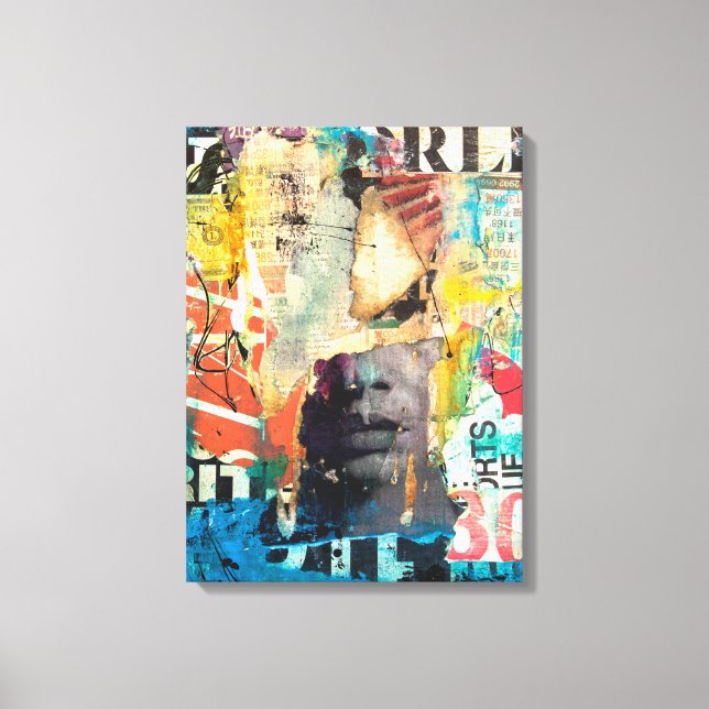 Collage Head Canvas Print (Front)