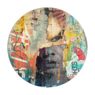 Collage Head Cutting Board