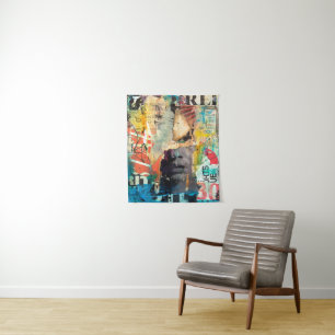 Collage Head Tapestry