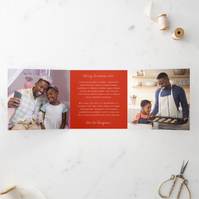 Collage Holiday Photo Tri-Fold Card (Inside)