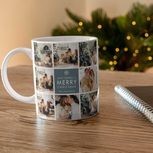Collage Holiday Photos   Merry Christmas   Gift Coffee Mug
