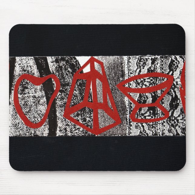 Collage in Red Mouse Mat (Front)