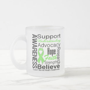 Collage - Mental Health Awareness Frosted Glass Coffee Mug