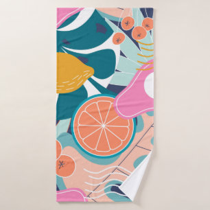 Collage modern floral seamless pattern. Modern exo Bath Towel
