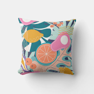 Collage modern floral seamless pattern. Modern exo Cushion