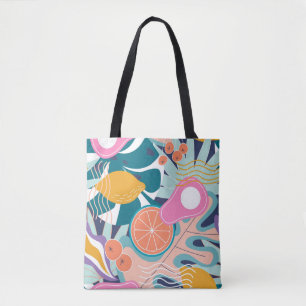 Collage modern floral seamless pattern. Modern exo Tote Bag