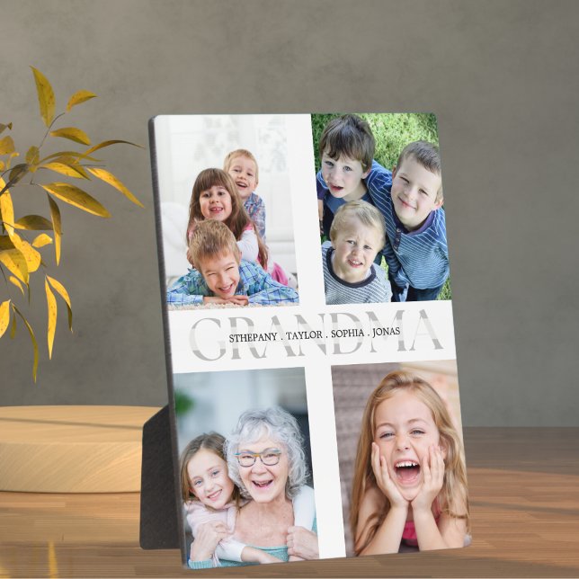 Collage of 4 photos grandchildren for Grandma Plaque (Creator Uploaded)