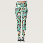 Collage of Autralian Shepherds Aussie Dogs Leggings<br><div class="desc">An assortment of cute Aussies decorate these leggings. This collage featuring realistic style illustrations of Australian Shepherd dogs is set against a mint green coloured background.</div>
