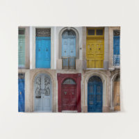 Collage of colorful front doors